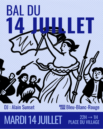 Bal bleu blanc rouge sur la place Durville