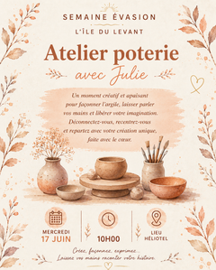Atelier Poterie avec Julie - Semaine Évasion