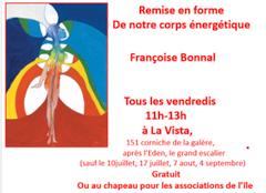 Atelier Remise en forme de notre corps énergétique avec Françoise Bonnal