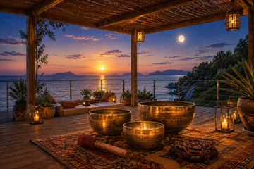 Voyage Sonore en fond de Pleine Lune et coucher de soleil